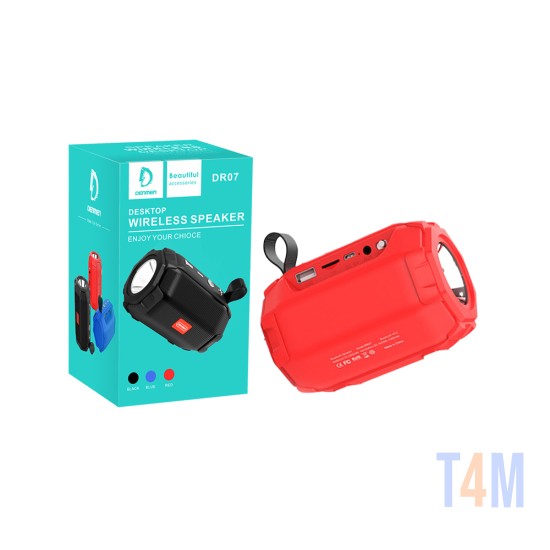 DENMEN BLUETOOTH SPEAKER DR07 TF/MOBILE/AUX/USB RED